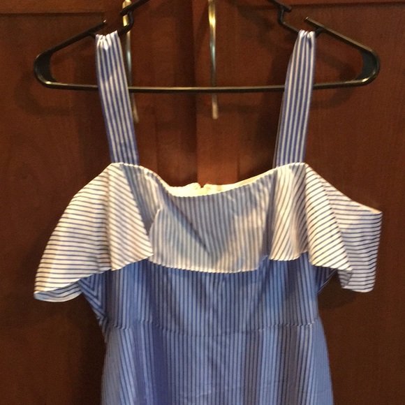 NWOT JCrew Striped Ruffle Silk Dress - Picture 5 of 8